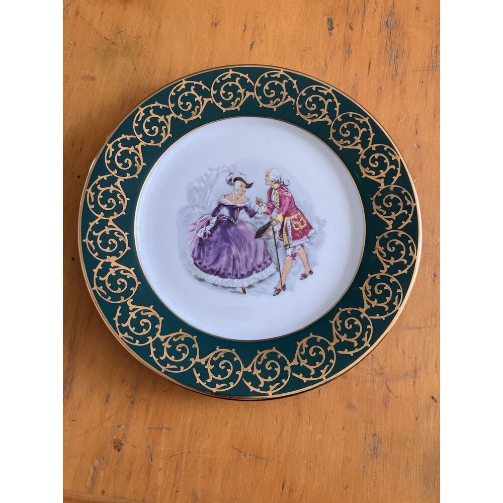 Gloria Fine Porcelain Plate Bavaria Bayreuth Handwork Colonial Pattern 7.5”
